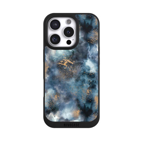 Apple iPhone 16 Pro NIVOpure Smoky Marble Watercolor Navy