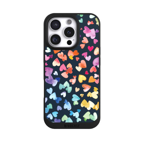Apple iPhone 16 Pro NIVOpure Valentinstag Herzen Schwarz