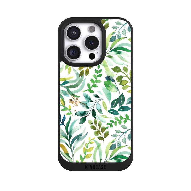 iPhone 16 Pro NIVOpure Aquarell Palmenblätter Botanisch Grün