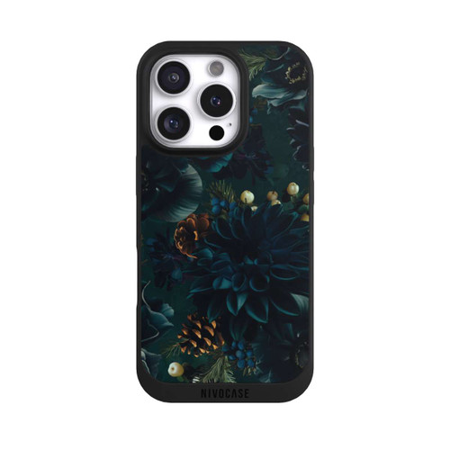 Apple iPhone 16 Pro NIVOpure Motif de fleurs vert et bleu