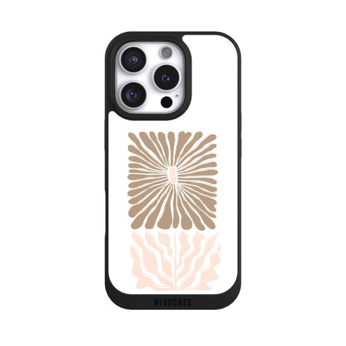Apple iPhone 16 Pro NIVOpure Eckige Blume Hellbraun