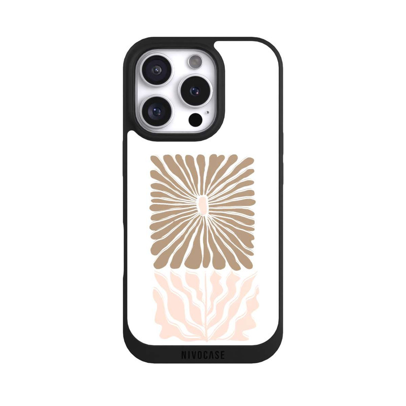 iPhone 16 Pro NIVOpure Eckige Blume Hellbraun