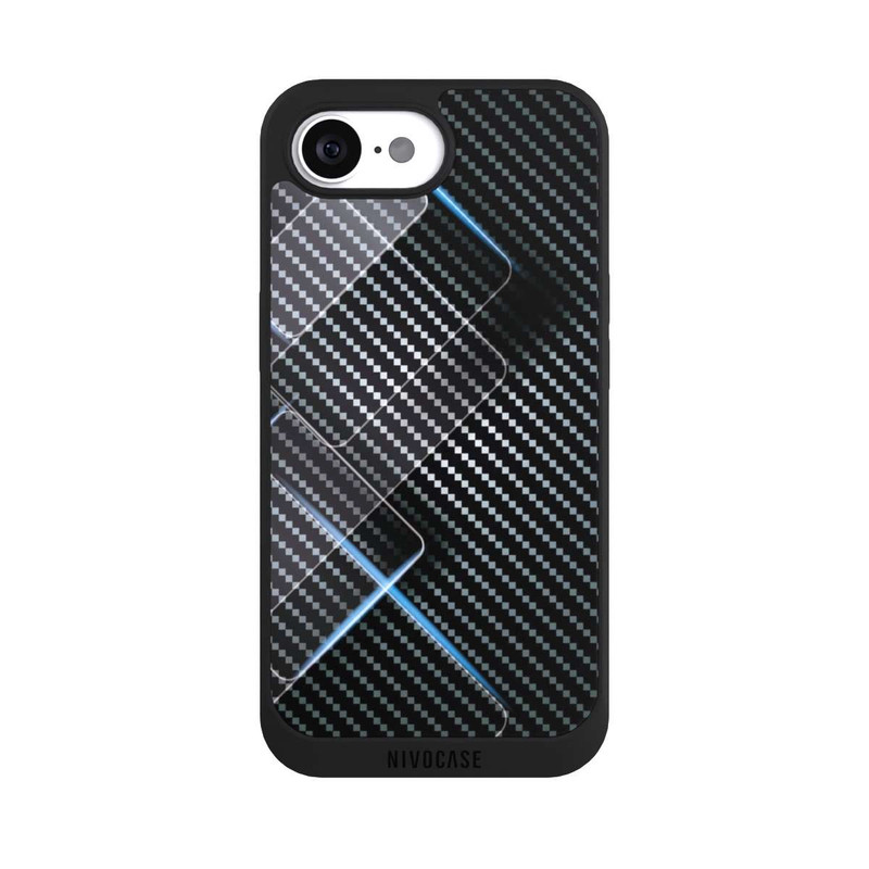 iPhone 16e NIVOpure Blue Carbon Lines