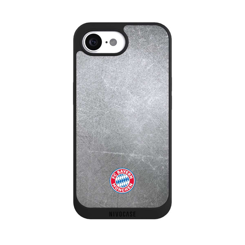 iPhone 16e NIVOpure Klassisches FCB Logo Klein - Bunt auf Metalllook