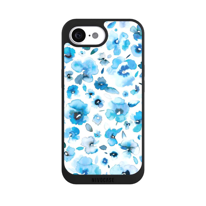 iPhone 16e NIVOpure Blaue tropische Blumen