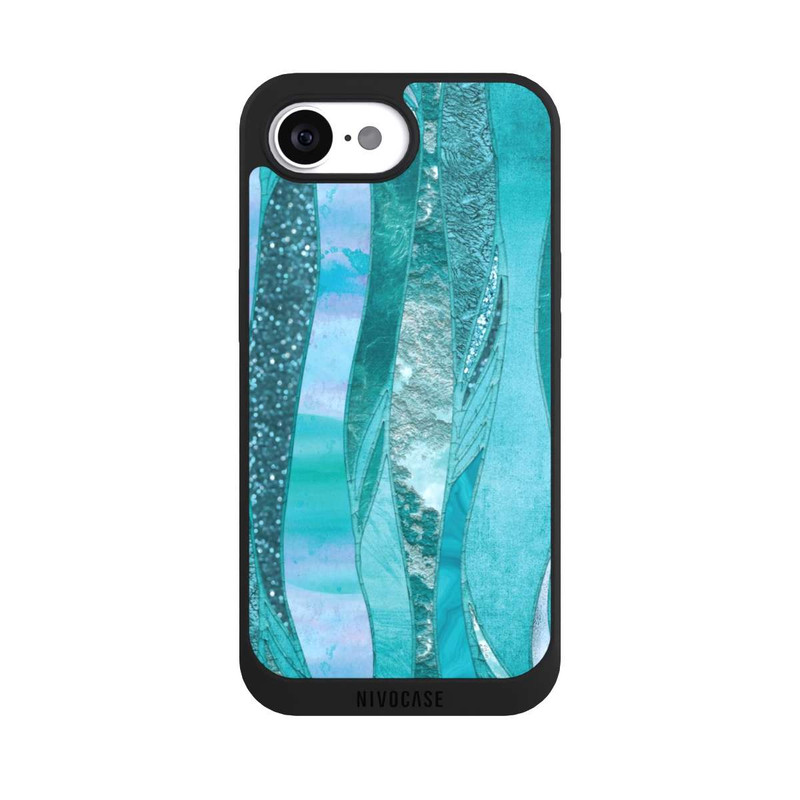 iPhone 16e NIVOpure Blue Glamour Glitter Look