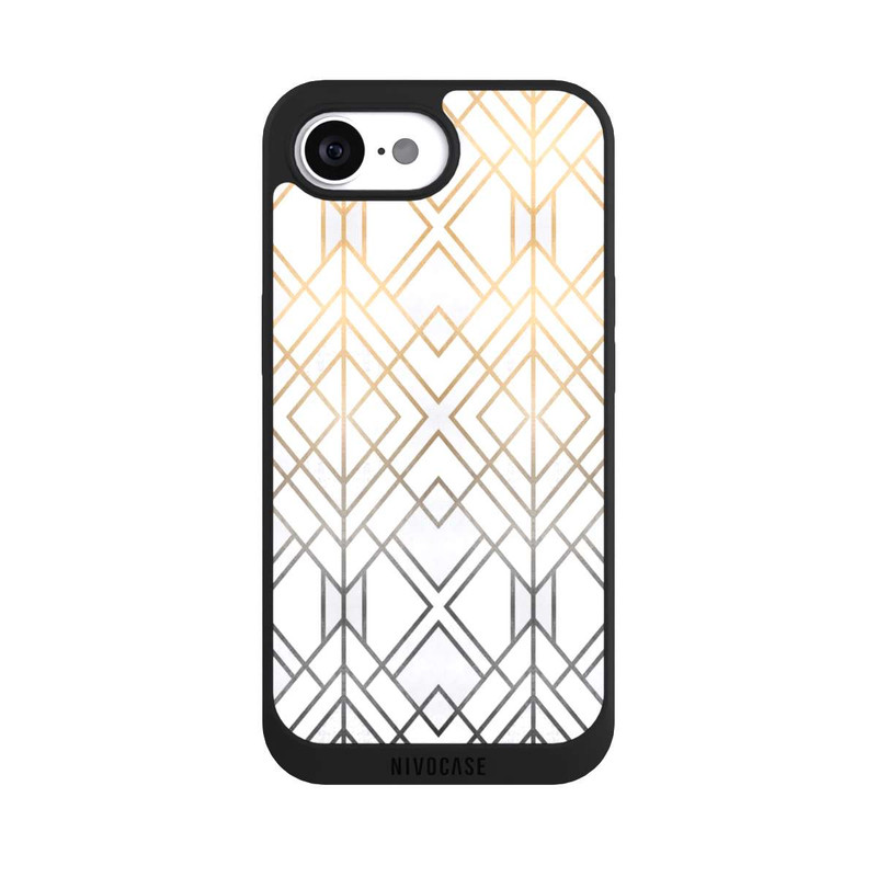 iPhone 16e NIVOpure Gold and Grey Geo Print