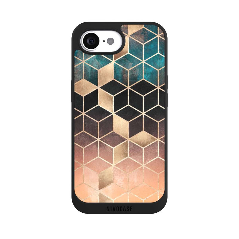iPhone 16e NIVOpure Cubes de rêve imprimé doré