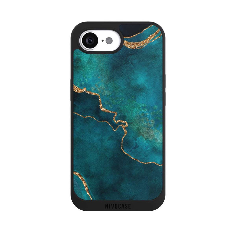 iPhone 16e NIVOpure Edelstein glänzend aquamarin