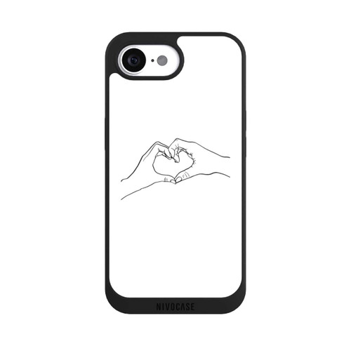 Apple iPhone 16e NIVOpure Herz Hände Line Art