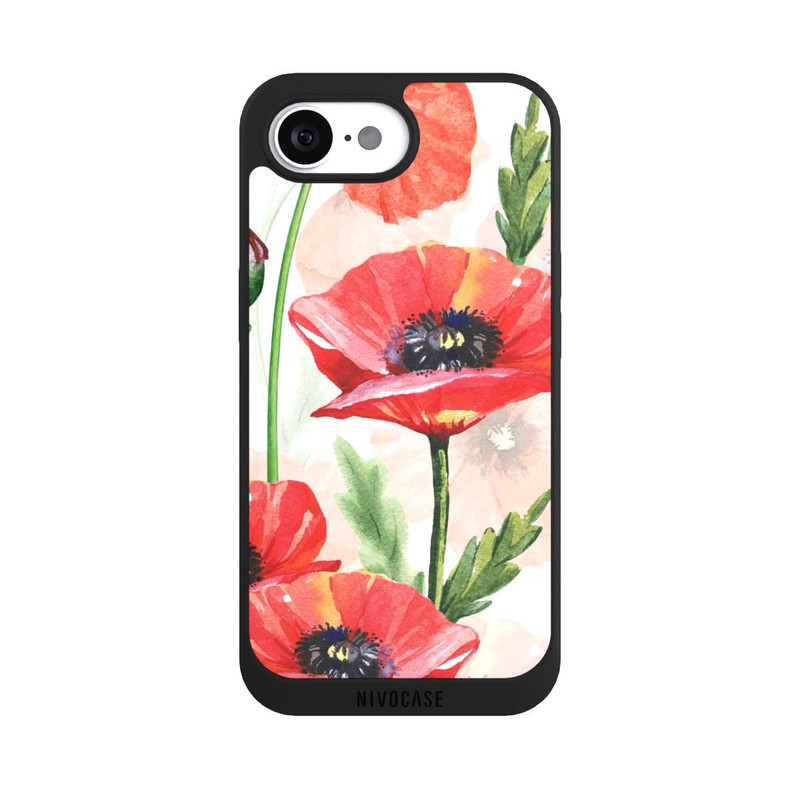 iPhone 16e NIVOpure Wasserfarbe Mohnblumen