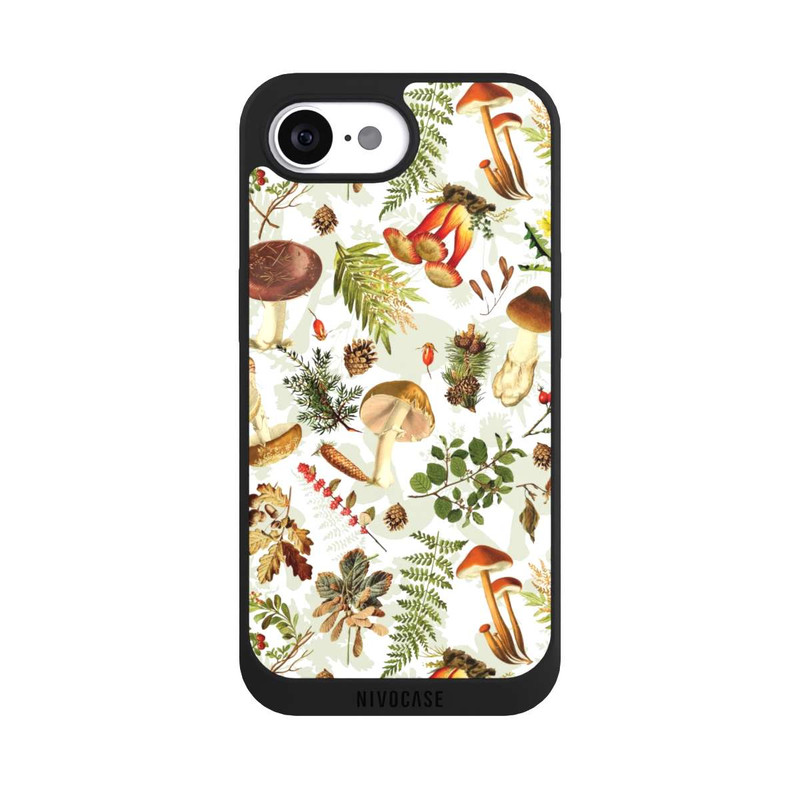 iPhone 16e NIVOpure Mushroom Pattern White