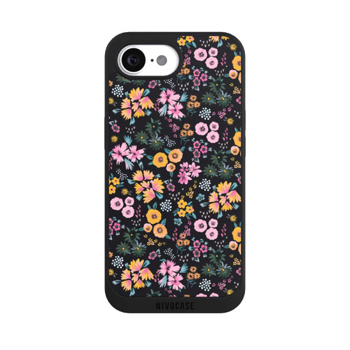 Apple iPhone 16e NIVOpure Petites Fleurs colorées Noir 2