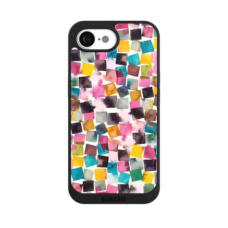 iPhone 16e NIVOpure Watercolor Geometric Plaids Pink