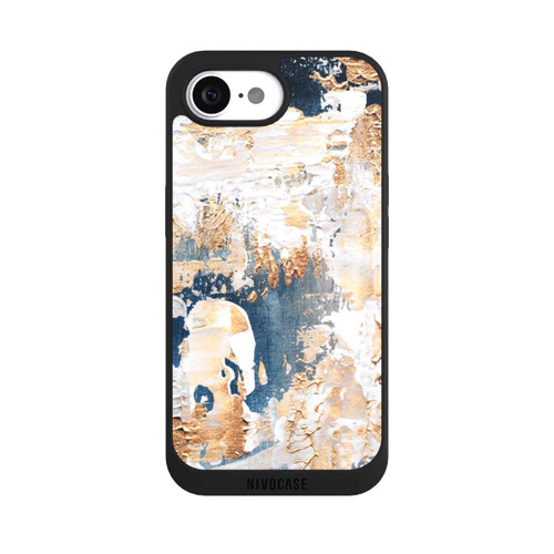 Apple iPhone 16e NIVOpure Abstraktion Blau und Gold