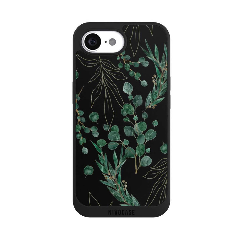 iPhone 16e NIVOpure Eukalyptusblätter schwarz