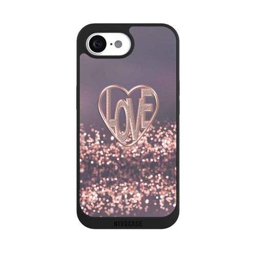 Apple iPhone 16e NIVOpure LOVE Glitzerrosa