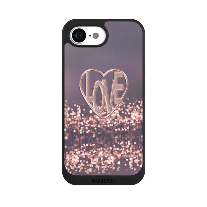 iPhone 16e NIVOpure LOVE Glitzerrosa