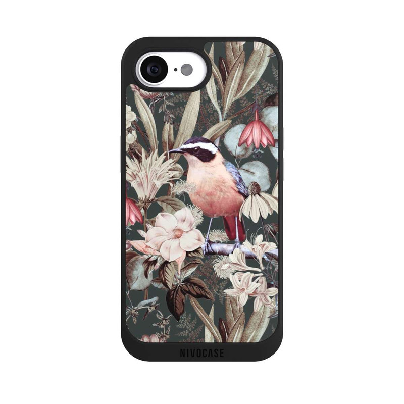 iPhone 16e NIVOpure Orange Bird in Vintage Flower Pattern