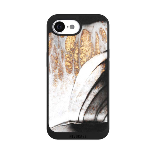 Apple iPhone 16e NIVOpure Schwarze und goldene Adern