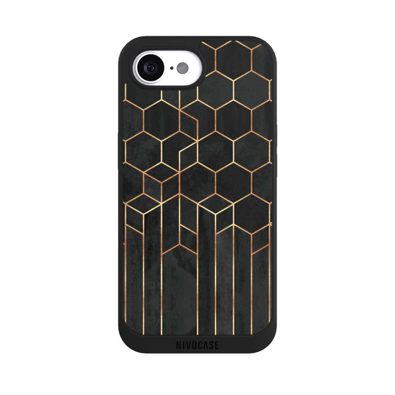 iPhone 16e NIVOpure Hexagones noirs