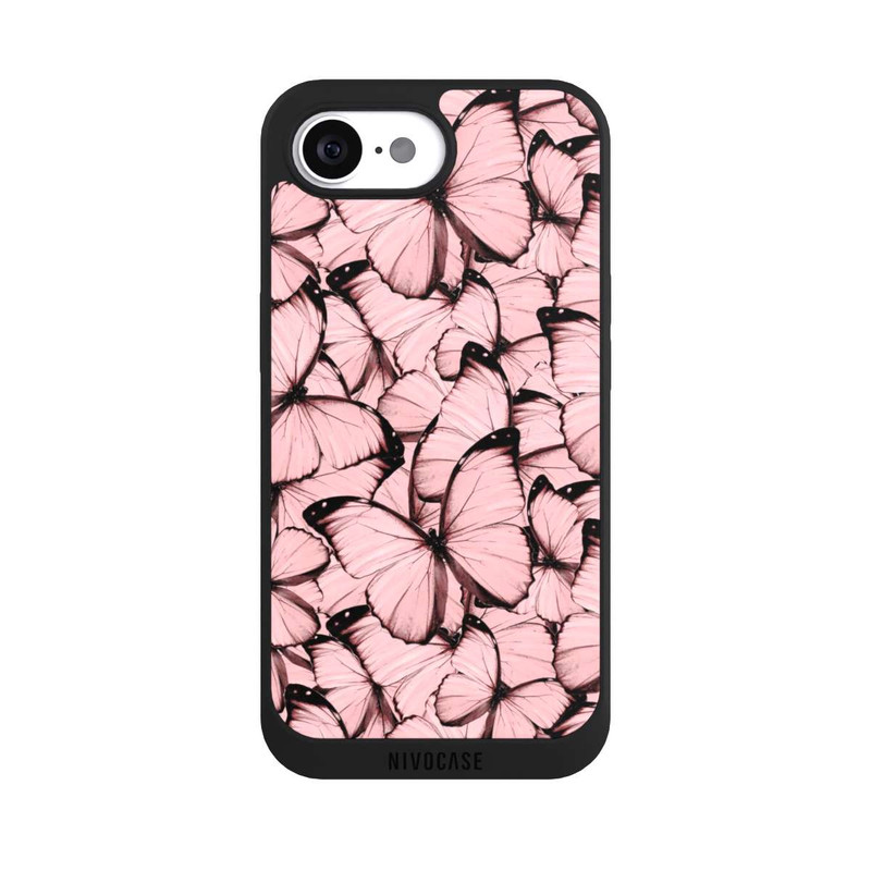 iPhone 16e NIVOpure Rosa Schmetterling-Muster