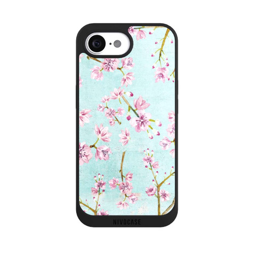 Apple iPhone 16e NIVOpure Cherry Blossom Twigs Pattern Light Blue