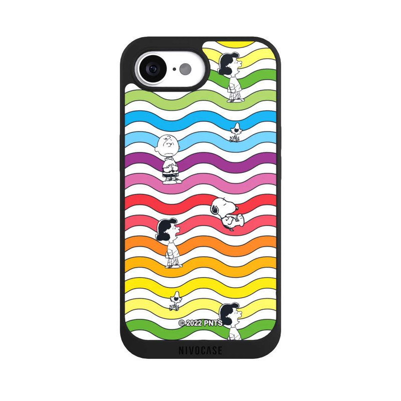 iPhone 16e NIVOpure Snoopy Pattern Arc-en-ciel