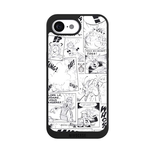 Apple iPhone 16e NIVOpure Asterix Comic Schwarz und Weiß