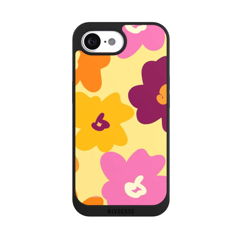 iPhone 16e NIVOpure Retro Blumenmuster bunt