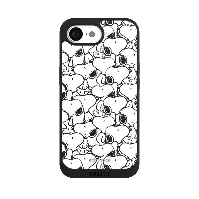 iPhone 16e NIVOpure Snoopy Muster Schwarz und Weiß