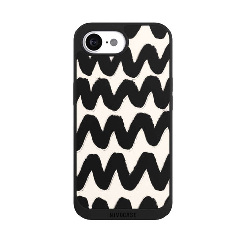 Apple iPhone 16e NIVOpure Vagues Noires Pattern