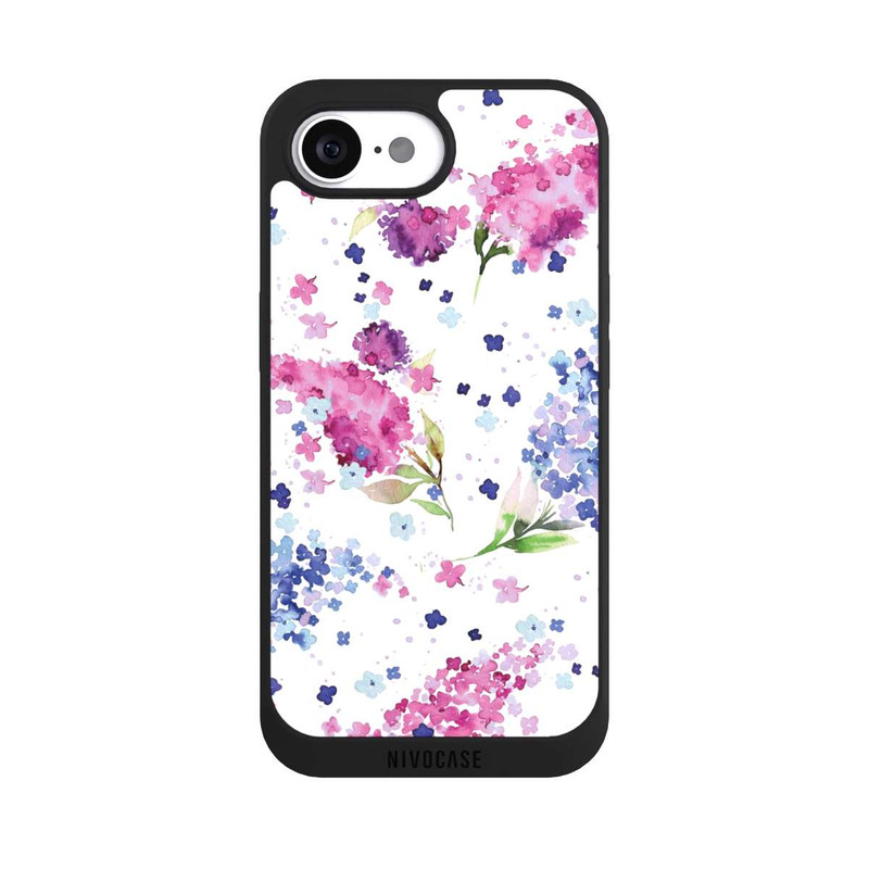 iPhone 16e NIVOpure Hortensien Lila und Rosa Blumen
