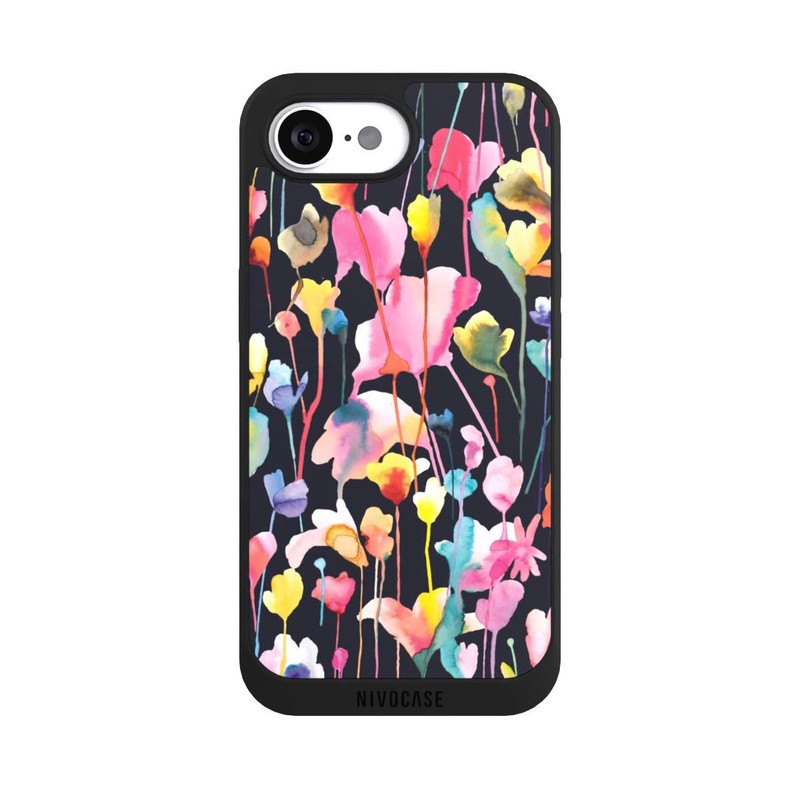 iPhone 16e NIVOpure Wild Flowers Black