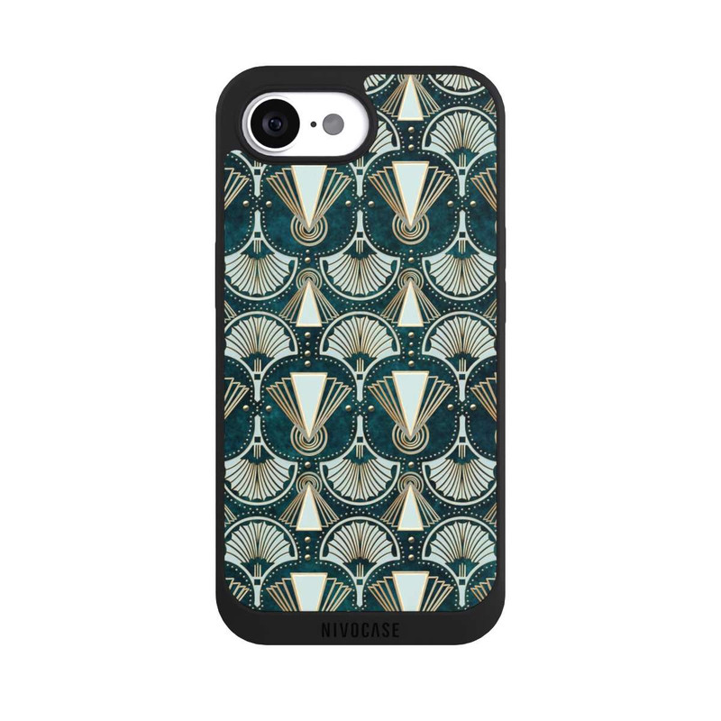 iPhone 16e NIVOpure Art Deco Green Pattern