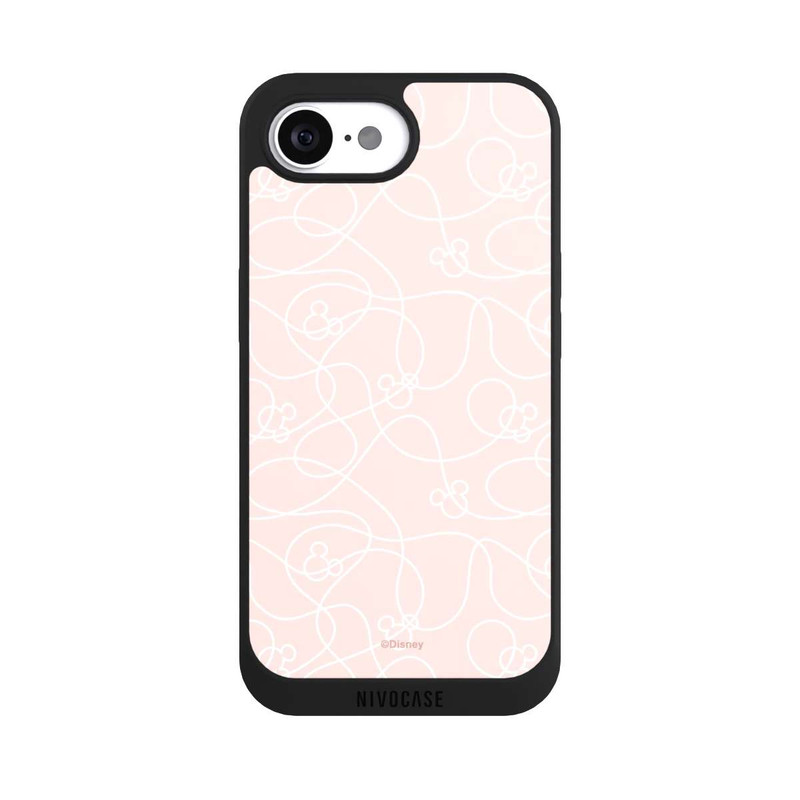 iPhone 16e NIVOpure Micky Line Art Muster Rosa