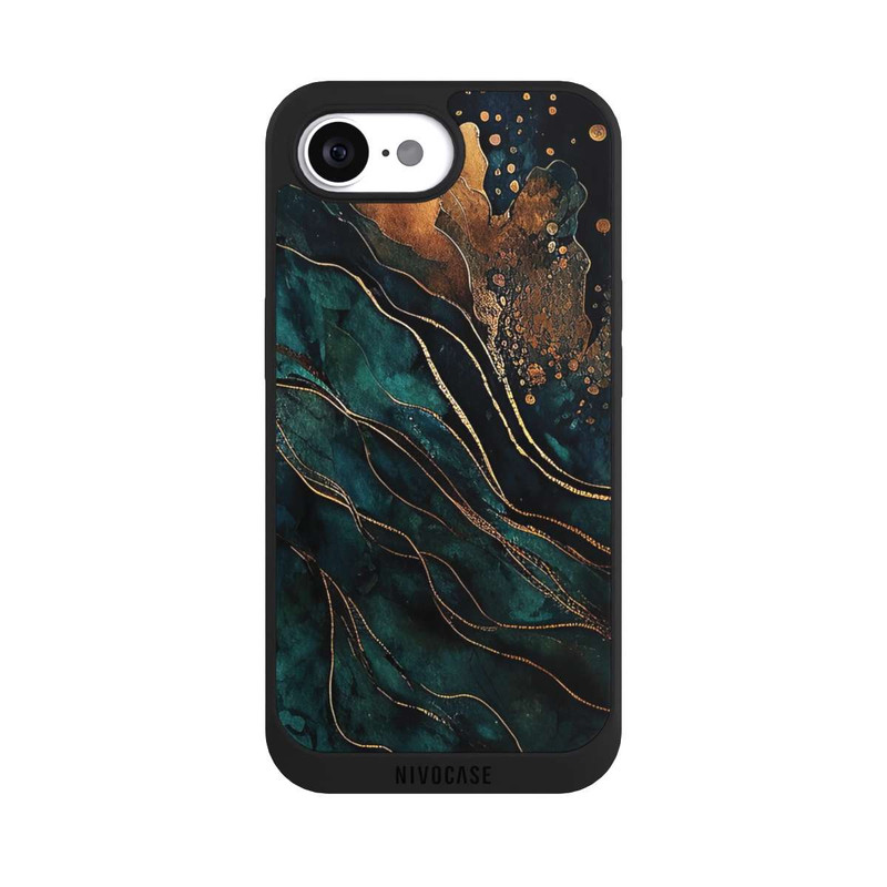 iPhone 16e NIVOpure Gold und Grün