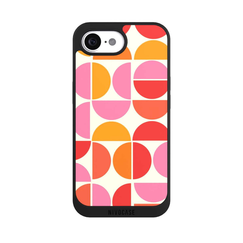 iPhone 16e NIVOpure Retro Trend Muster Orange