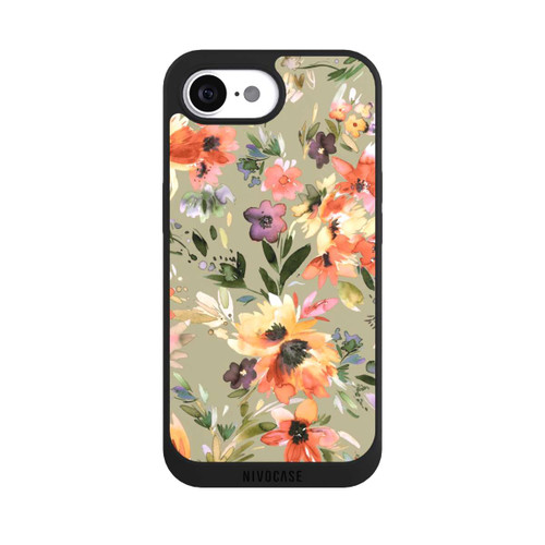 Apple iPhone 16e NIVOpure Malerische tropische Blumen Salbeigrün
