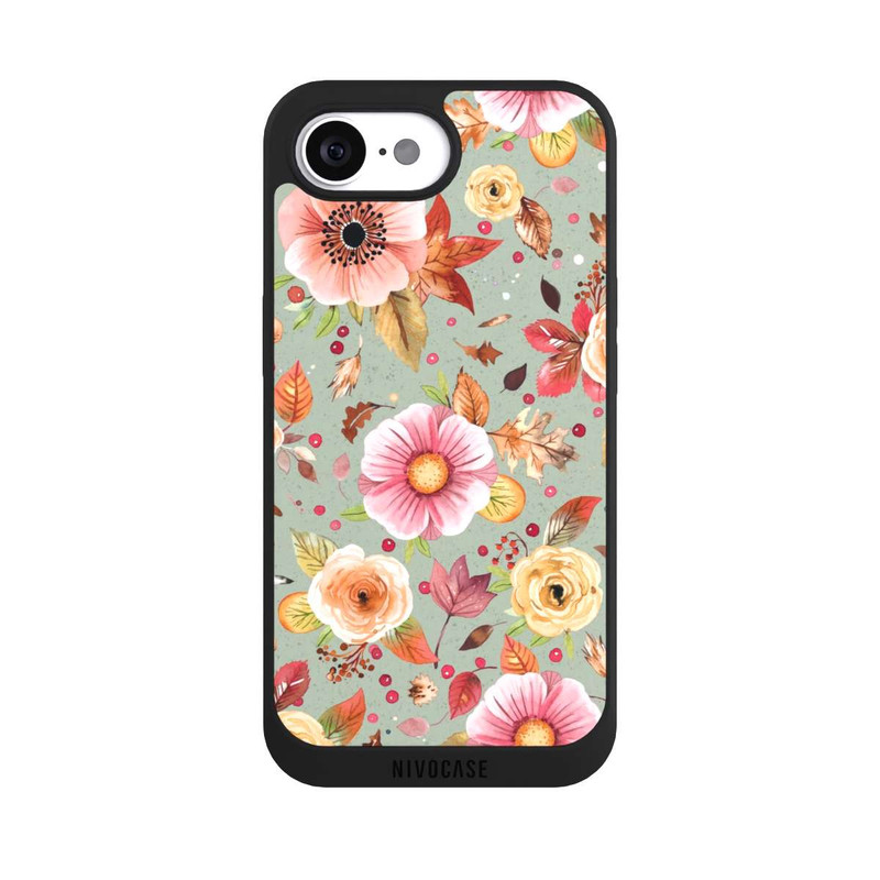 iPhone 16e NIVOpure Autumn Flowers Soft Green
