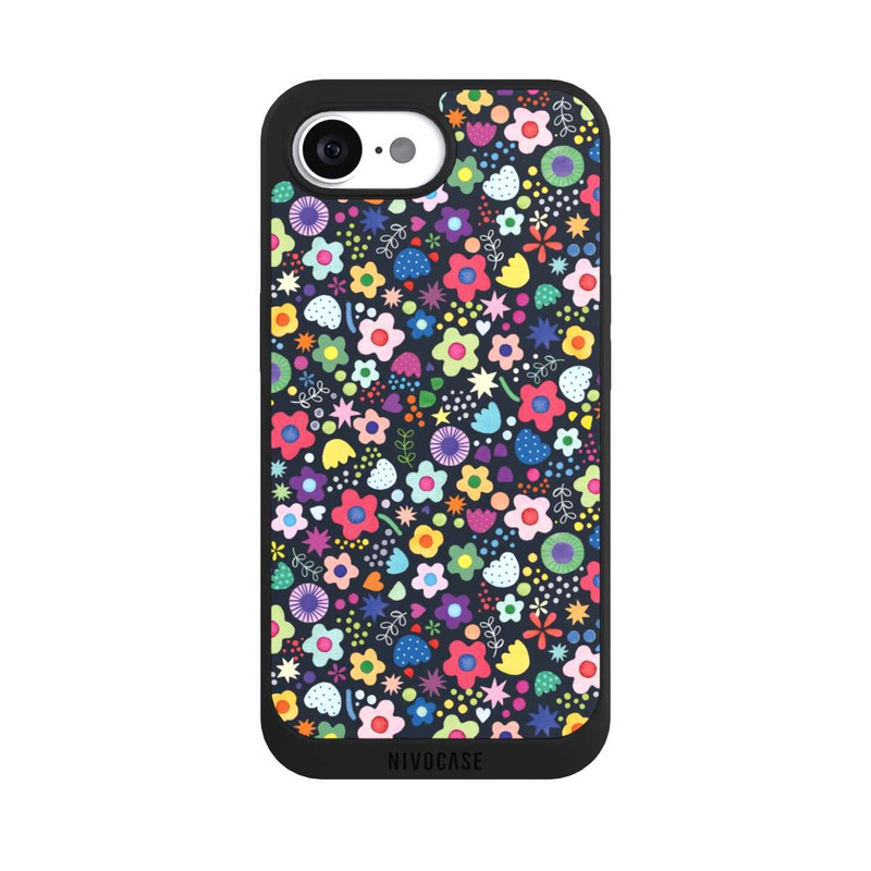 iPhone 16e NIVOpure Psychedelic Flowers Multi Black
