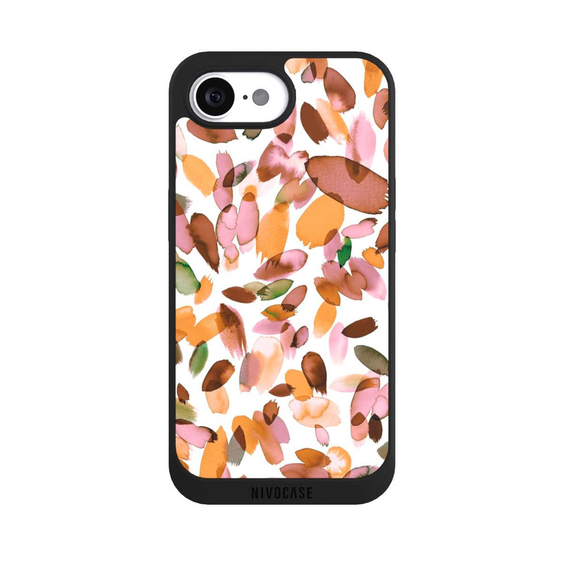 iPhone 16e NIVOpure Watercolor Petal Stains Orange