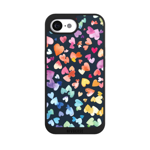 Apple iPhone 16e NIVOpure Coeurs de la Saint-Valentin noirs