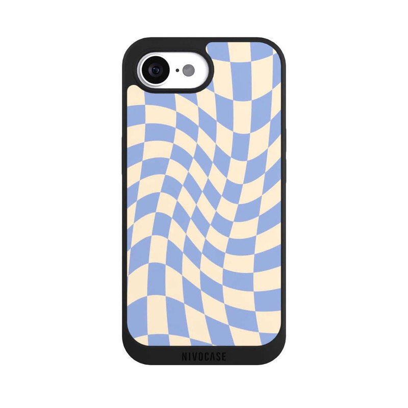 iPhone 16e NIVOpure Schachbrett Blau