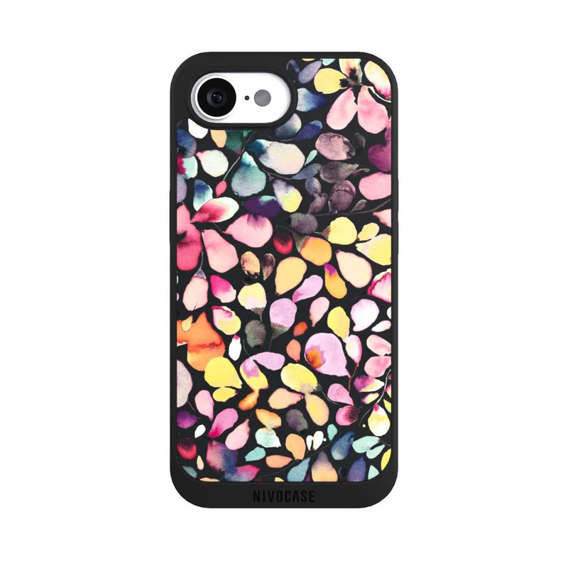 iPhone 16e NIVOpure Eucalyptus Watercolor Leaves Black