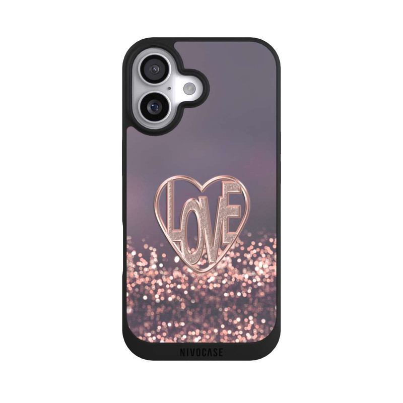 iPhone 17 NIVOpure LOVE Rose Pailleté