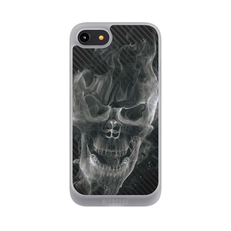iPhone 7 NIVOpure rauchender Totenkopf Carbon
