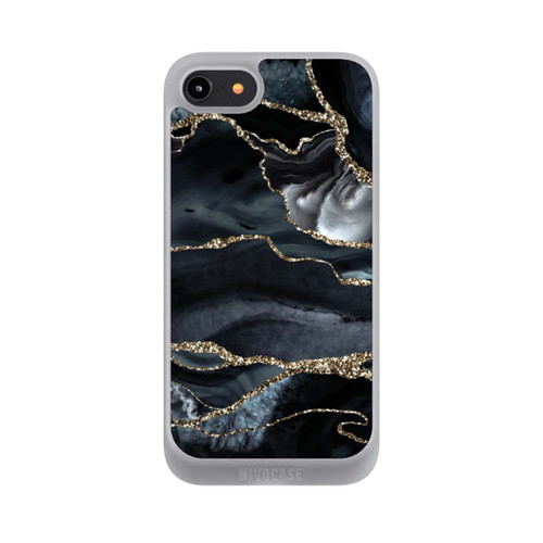 Apple iPhone 7 NIVOpure Dunkler Marmor Gold Glitzerlook