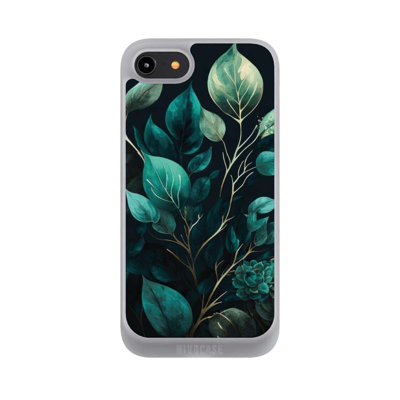 iPhone 7 NIVOpure Grüne Eukalyptus Blätter mit dunklem Hintergrund mit KI