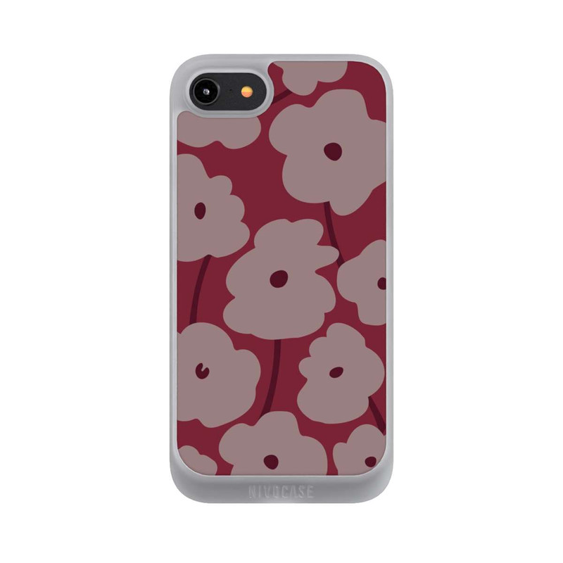 iPhone 7 NIVOpure Minimalistische Blumen Bordeaux